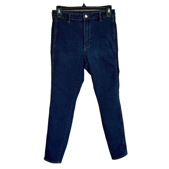 &Denim SZ 28 Skinny Ankle Jeans High-Rise Pocket Stretch Zip-Fly Flat Front Blue - Picture 1 of 9